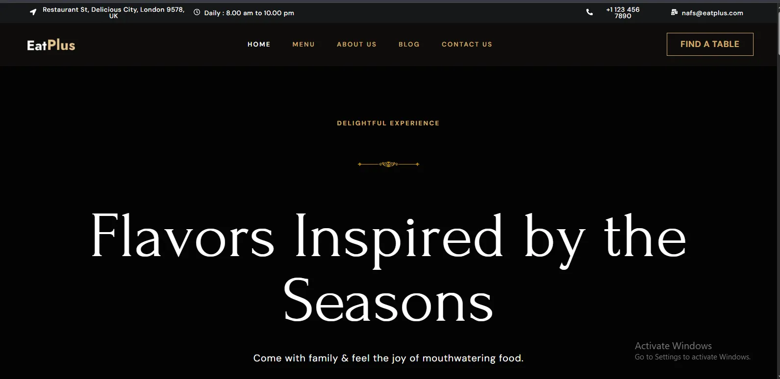 Restaurant Website